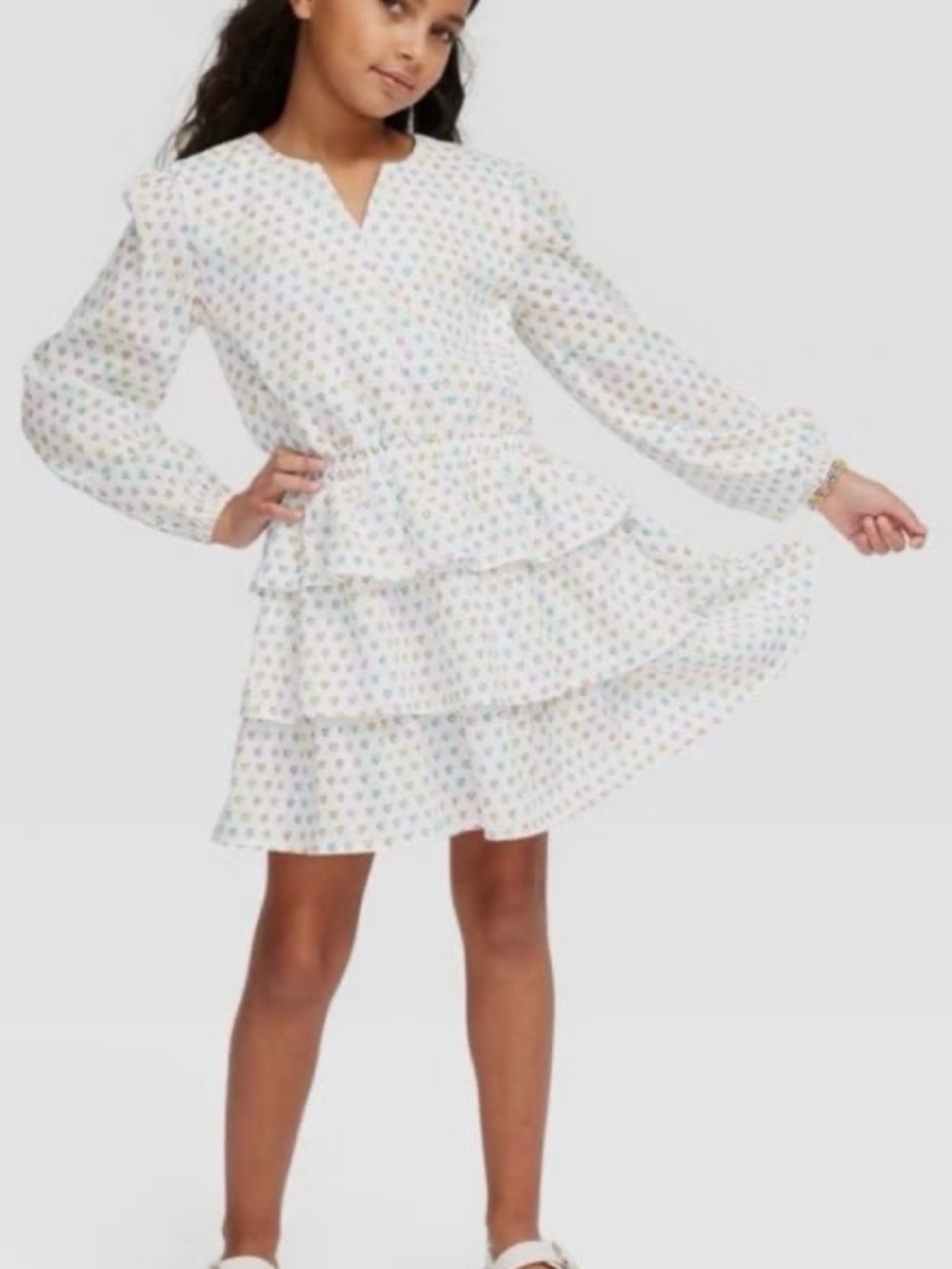 NWT Roller Rabbit Γ Target Disco Hearts Wave Tiered Mini A-Line White Dress XL